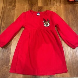 Old Navy Red Kids Dress with Reindeer Design